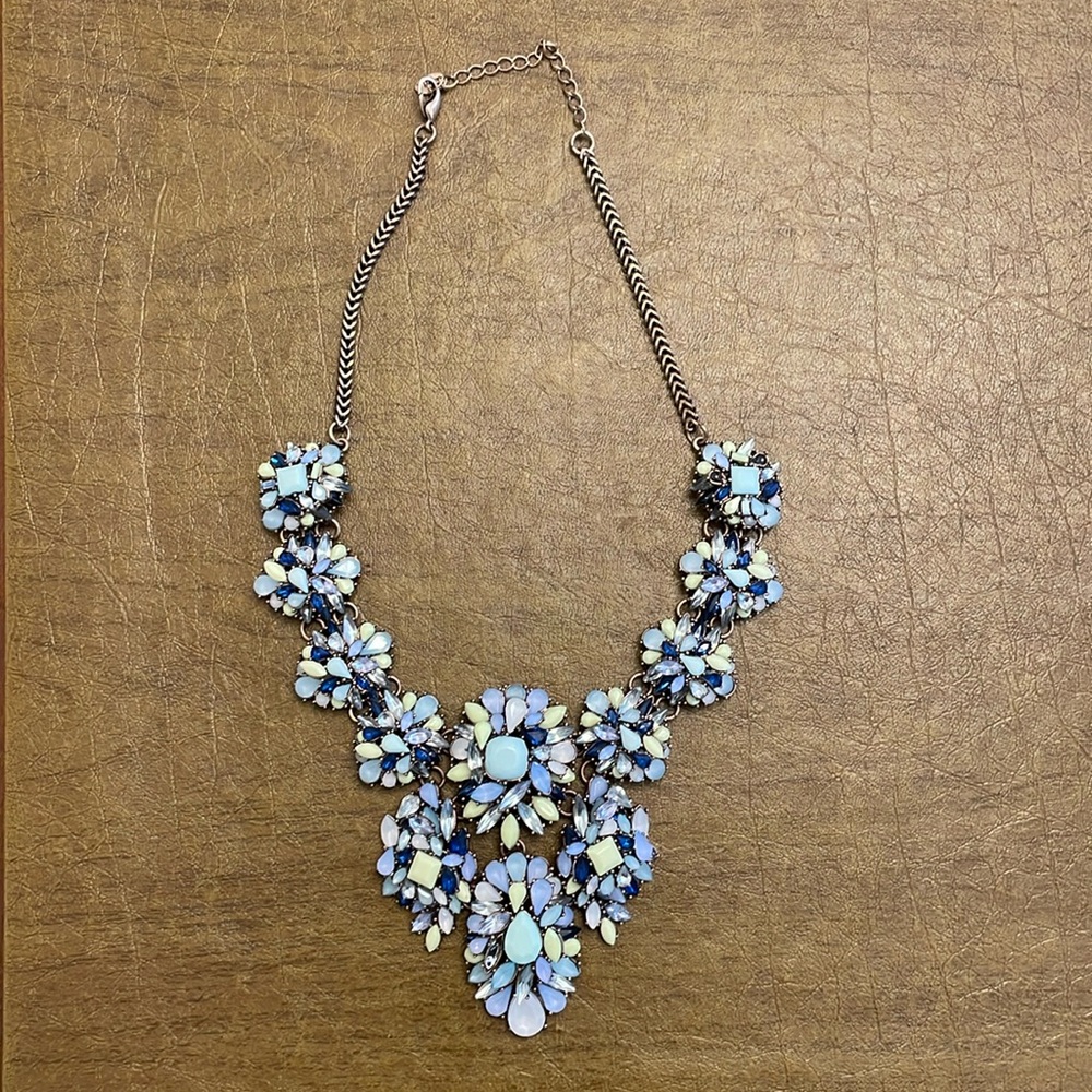 Zara Statement Necklace with Blue and Green Stones